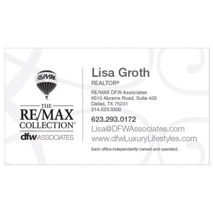 DFW White Business Card Option 2 - Front